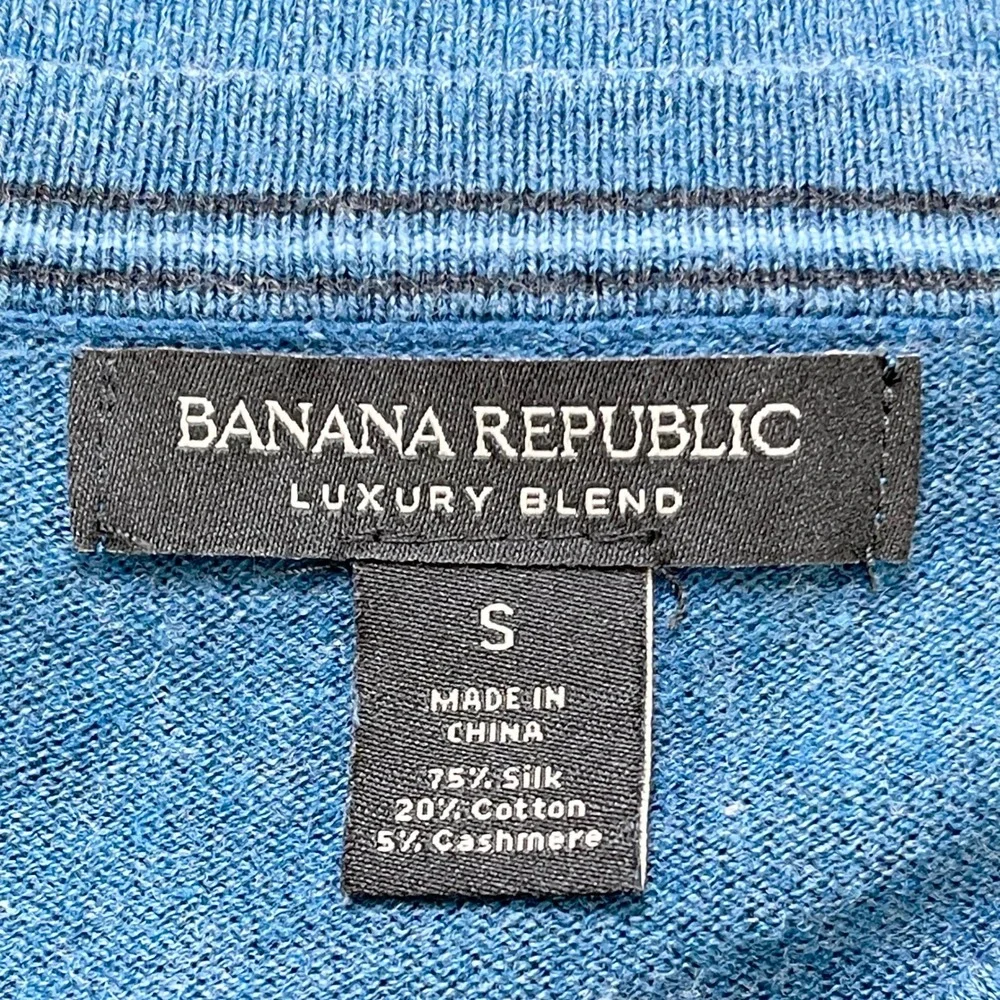 Banana Republic Men Luxury Blend V Neck Sweater Size S Silk Cashmere Preppy Luxe